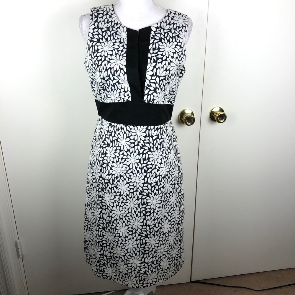 LILYPOD FLORAL PRINT DRESS ZIPPER SLEEVELESS SZ 8